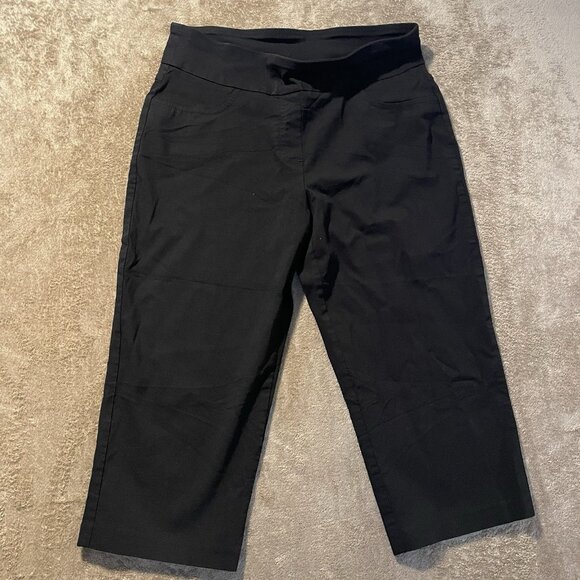 Ruby Rd Pants Womens 8 Capri Black High Rise Stretch Nylon Modest Minimal - Picture 2 of 6